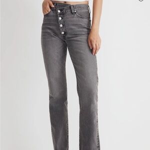 Madewell 90s straight asymmetrical button fly jeans